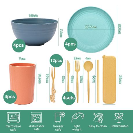 Wheat Straw Dinnerware Kit