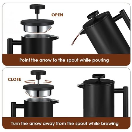 Chenshia 1L Stainless Steel French Press Coffee & Tea Brewer Pot
