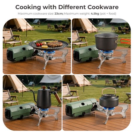 Portable Butane Gas Stove 2600W - Green