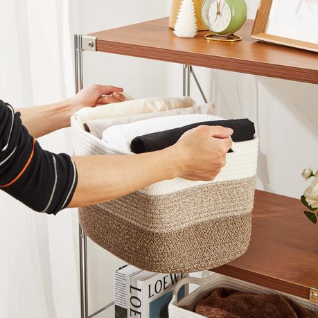 Cotton Rope Woven Storage Baskets - 4 Pack