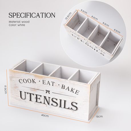 Wood Resturant Home Kitchen Utensil Storage Fork Knife Organiser