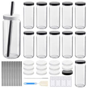 Chenshia 12pc Glass Juice Bottles - 480ml
