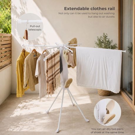 White Extendable Clothes Drying Rack