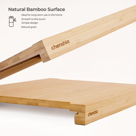 Bamboo Cutting Board with 2 Pull-Out Stainless Steel Trays