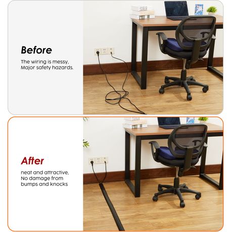 Floor Cable Cover Protector Soft PVC Cord Management Wire Runner