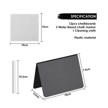Chenshia 12pc Mini Chalkboard Signs L Shaped Table Food Labels Price Tags