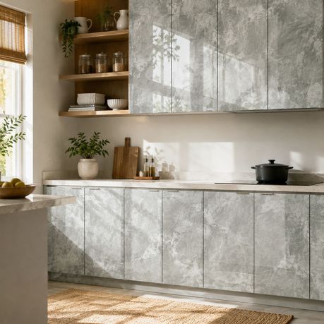 Grey Marble-Effect Self-Adhesive Vinyl Roll | 40 cm × 3 m