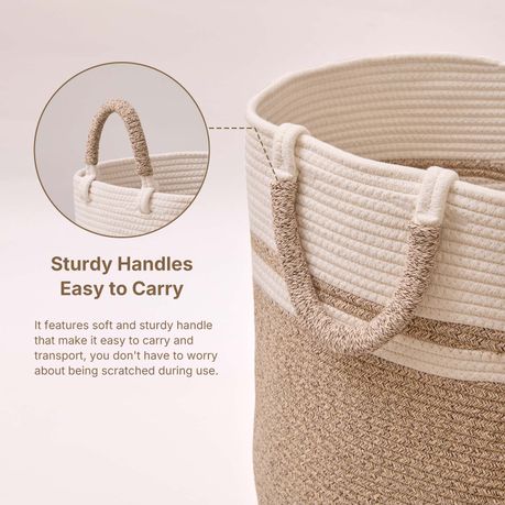 Laundry Hamper - Woven Cotton Jute Basket