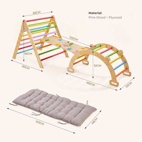 Montessori Wooden Climbing Set - Indoor Toddler Gym