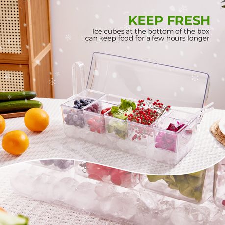 5L Ice Chilled Cocktail Garnish Tray Set