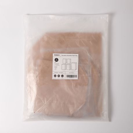 5Pc Washable Kraft Paper Storage Bags