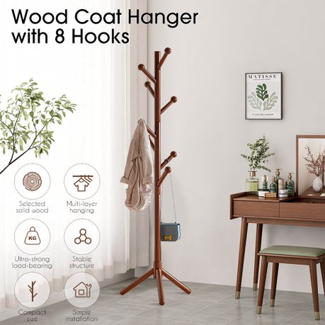 Solid Wood Freestanding Coat Rack