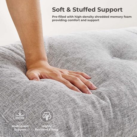 180cm Bed Backrest Cushion - Grey