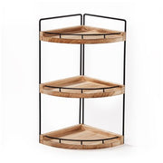 Chenshia Wooden Corner Shelf Kitchen Organiser Countertop Storage Rack