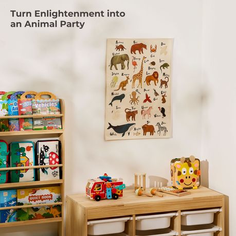 Cotton Kids Wall Poster | Alphabet Safari Animals