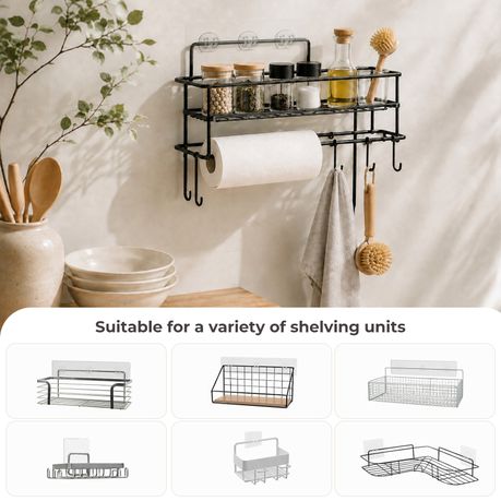 Self-Adhesive Pads for Wall Storage Racks - 15-Piece
