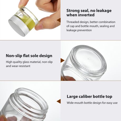 Glass Jars Reusable Cosmetic Cream Pot Set