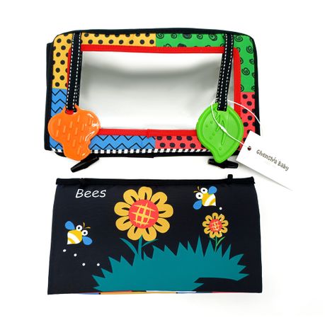 Sensory Soft Cloth Book Tummy Time Interactive Mirror Learning Toy