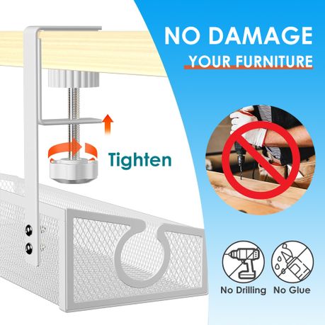Cable Management Organizer Rack Under Desk Tray Cord Organizer