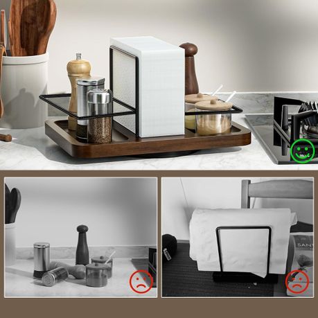 360 Rotating Napkin Holder & Spice Rack Table Organizer