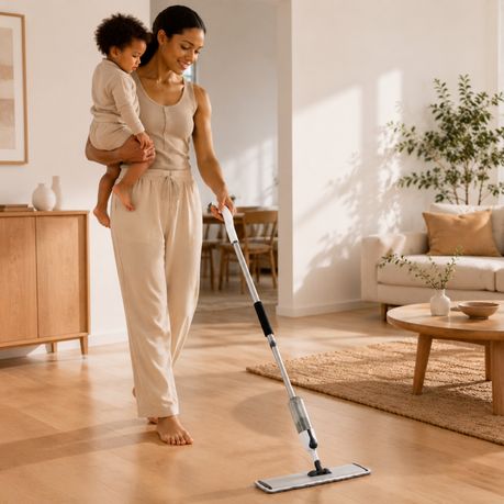 360° Swivel Spray Mop with 2 Microfibre Pads
