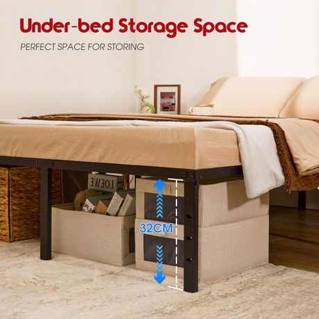 Metal Bed Frame - Heavy Duty Base - Single Size