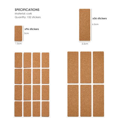 Waterproof Cork Labels 132pc Stickers with Pen for Organizing-2 SIZE