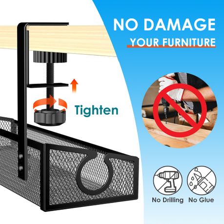 Cable Management Organizer Rack Under Desk Tray Cord Organizer