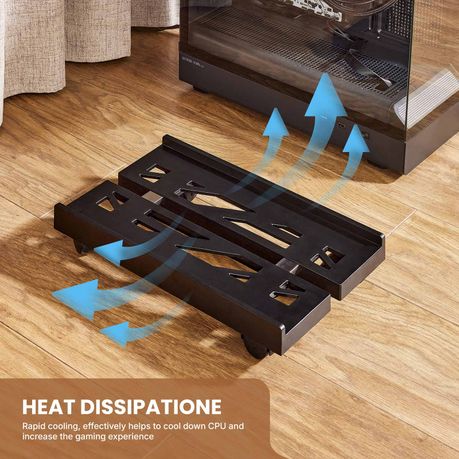 Chenshia Adjustable Gaming Computer PC Tower Stand Holder & Lockable Wheels