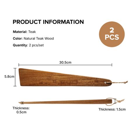Teak Wooden Spatula Set - 2 Piece
