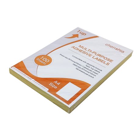Chenshia 1UP Label Sheet Paper - 1Up Label Self Adhesive A4 Size - 1500 Pack