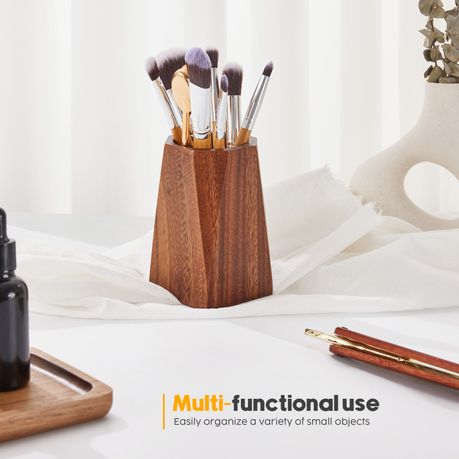Chenshia Solid Walnut Wood Desk Organizer - Round