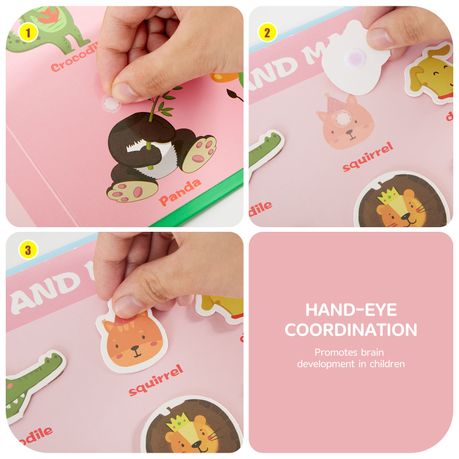 Kiddies Montessori Picture & Puzzle Stickers Quiet Book Animals