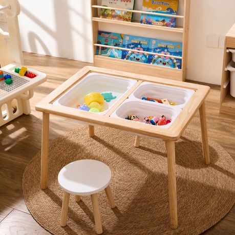 Wooden Kids Sensory Activity Table Set