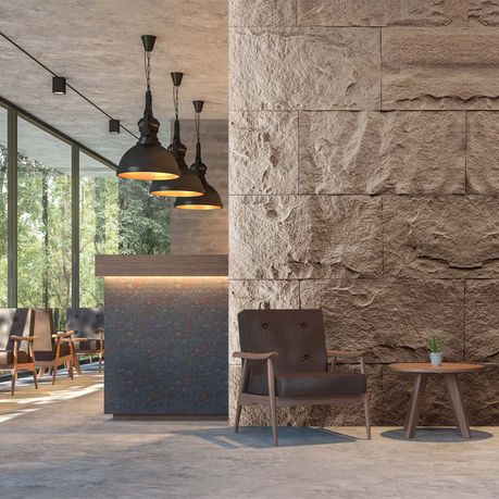 10-Pack 3D Stone-Like Wall Panel Accent Wall Tiles Rock Decor - Charcoal Grey