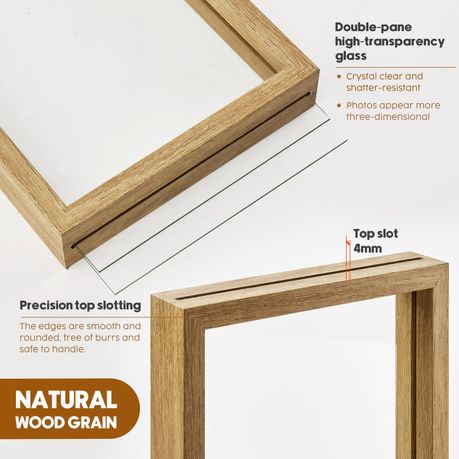 2pc Wooden Floating Picture Frames