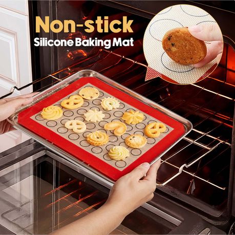 9Pc Stainless Steel Baking Mat Roasting Pan Baking Pan Rack Set