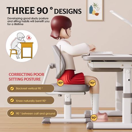 Kids Height-Adjustable Study Desk & Chair Set