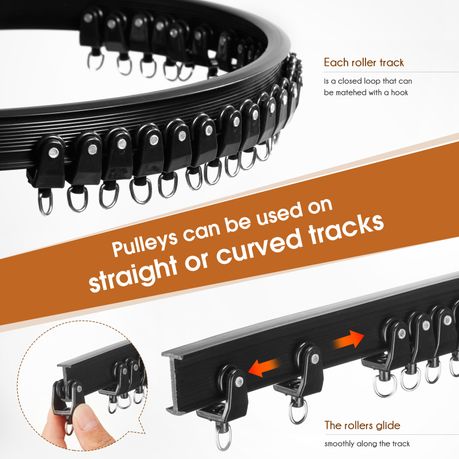 40Pc Curtain Track Pulleys Curtain Rail Wheels