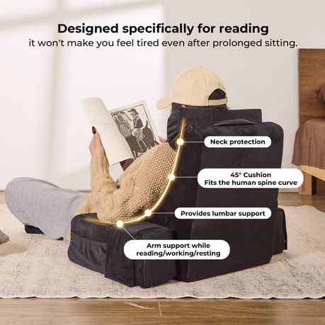 Black Ergonomic Reading Pillow