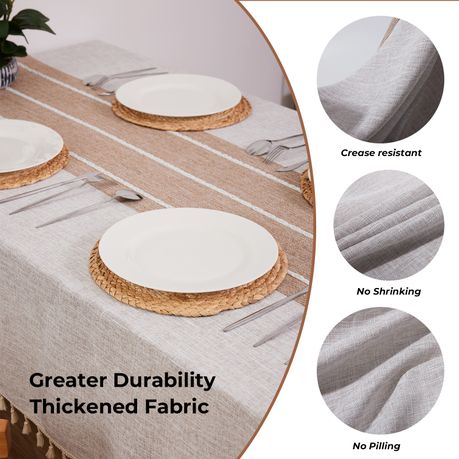 Tassel Tablecloth Waterproof Anti Wrinkle Dining Cover Cloth
