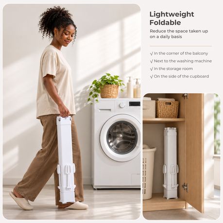 White Extendable Clothes Drying Rack