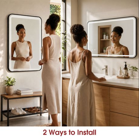 LED Bathroom Mirror Anti Fog Smart Illuminated 3-Color