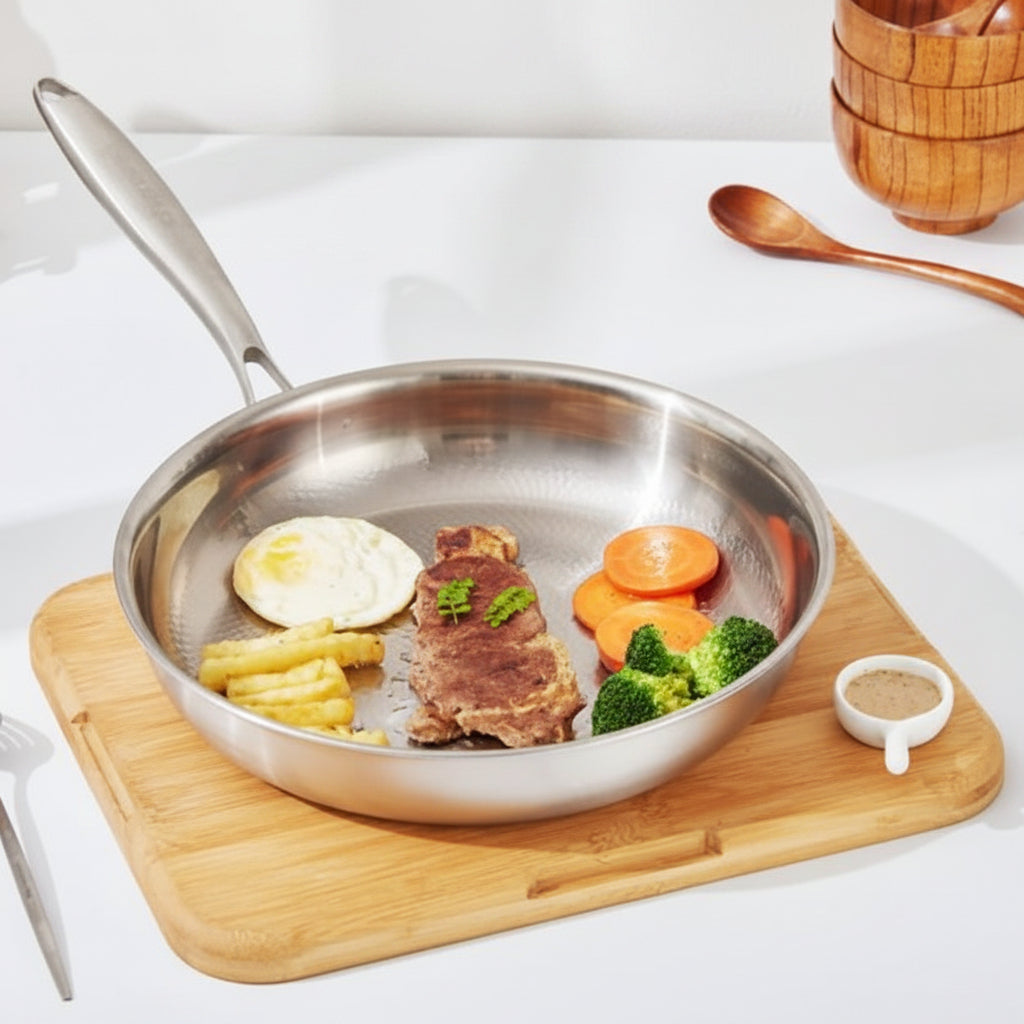 Titanium Alloy Hammered Non-Stick Skillet - 30cm