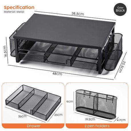 Chenshia 2-Tier Monitor Stand Riser Metal Desk Organizer Home Office & Study