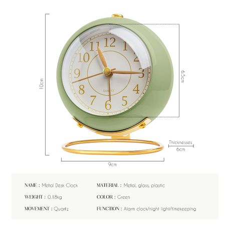Elegant Vintage Analog Non-Ticking Alarm Clock