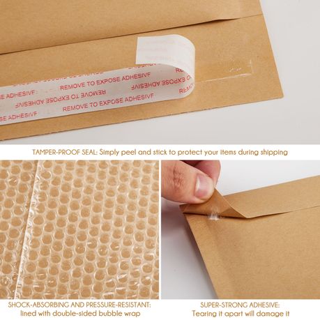 Brown Kraft Padded Bubble Pouch Mailer Envelopes