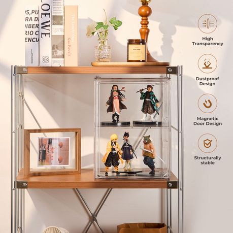 Acrylic Collectible Display Case with Magnetic Door| 2-Pack
