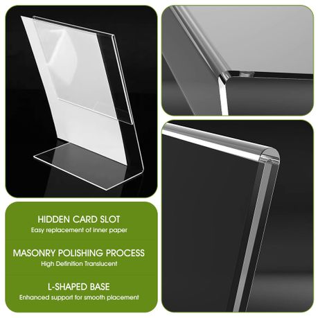 A4 Slant-Back Acrylic Sign Holder Set