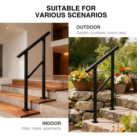Heavy Duty Carbon Steel Indoor & Outdoor Safety Grab Bar